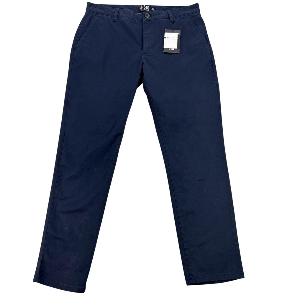 Under 510 Pants Mens 31x27 Blue Premium Cotton Stretch Chino Office Casual